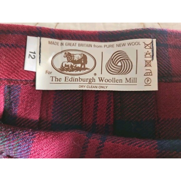 Vintage Edinburgh Woollen Mill  Tartan Pleated Skirt Preppy Sz 12 - Picture 3 of 7